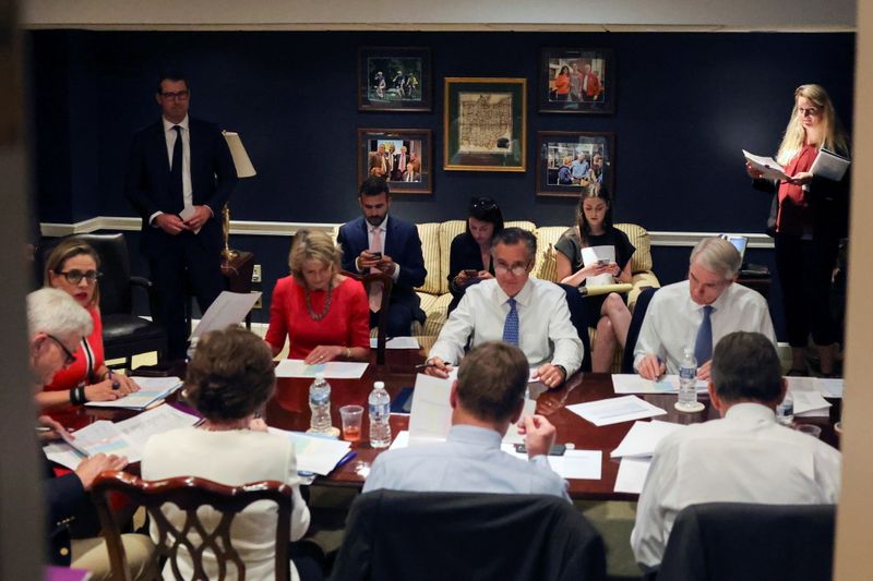 U.S. senators attend bipartisan work group meeting on infrastructure legislation