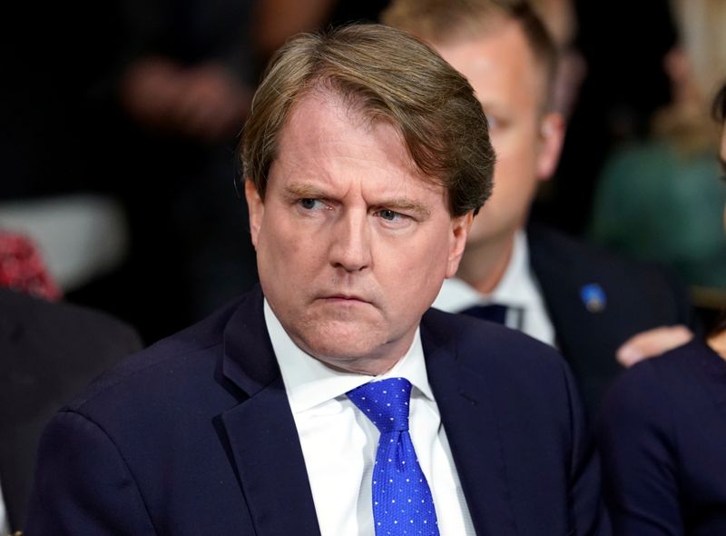 White House counsel Don McGahn listens as Supreme court nominee