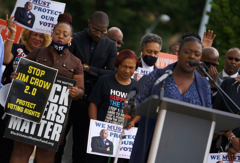 FILE PHOTO: Rally against the state’s new voting restrictions, in