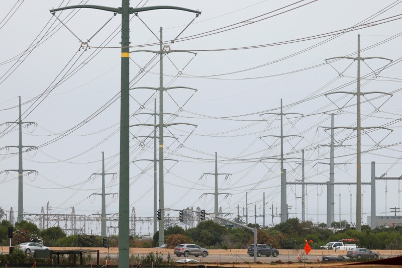 FILE PHOTO: Power lines in California
