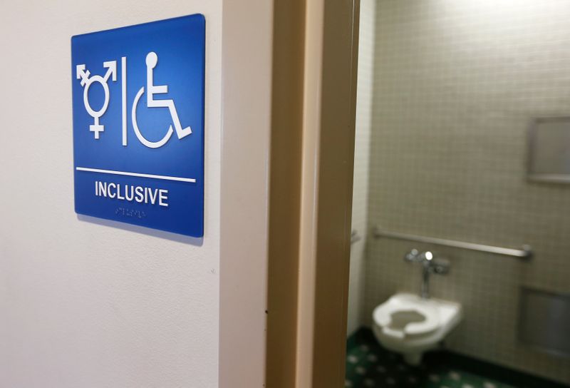 A gender neutral bathroom is seen at the University of