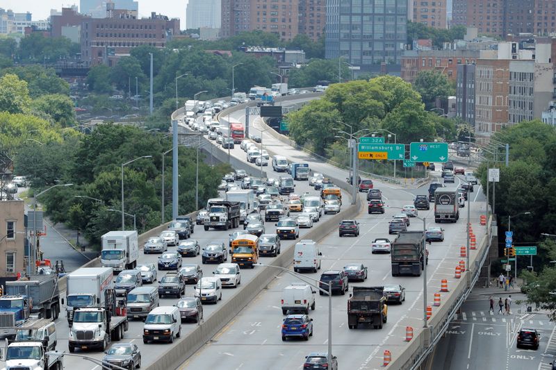 FILE PHOTO: Traffic backs up on the Brooklyn Queens Expressway