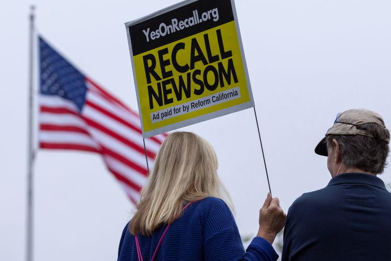 Supporters of the recall campaign of California governor Gavin Newsom