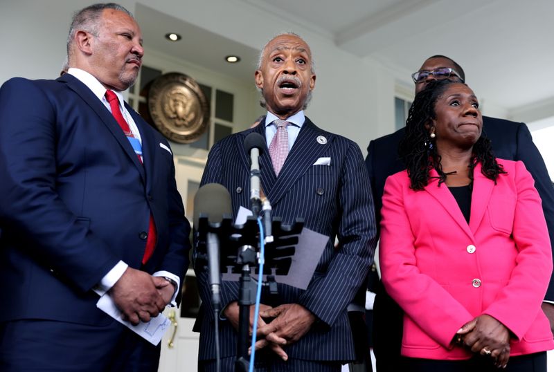 Leadership of civil rights organizations leave the White House following