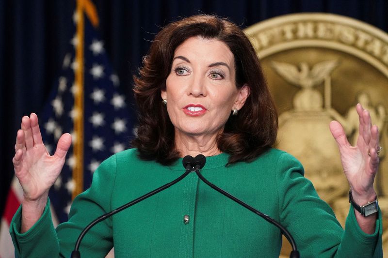 New York Governor Kathy Hochul holds a news conference in