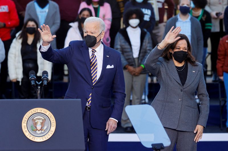 U.S. President Biden and Vice President Harris give speeches at