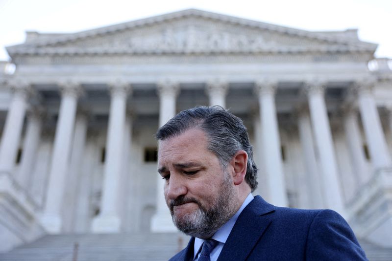 FILE PHOTO: Senator Ted Cruz outside the Capitol building
