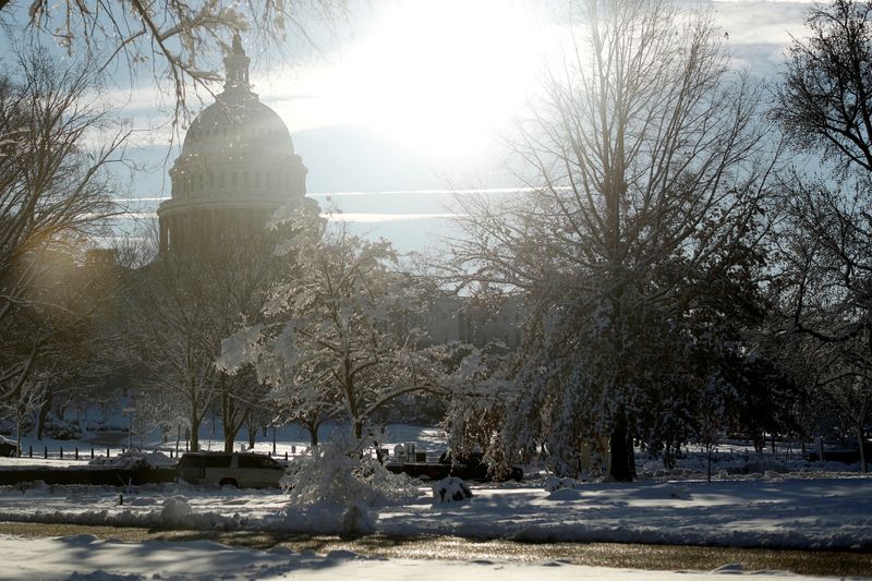 FILE PHOTO: U.S. Capitol building following a previous day winter