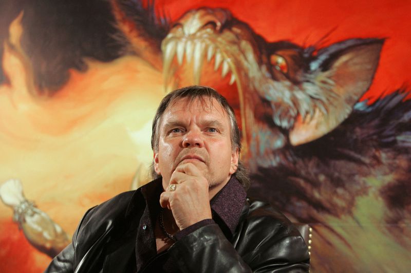 US rock and roll singer Meat Loaf attends news conference
