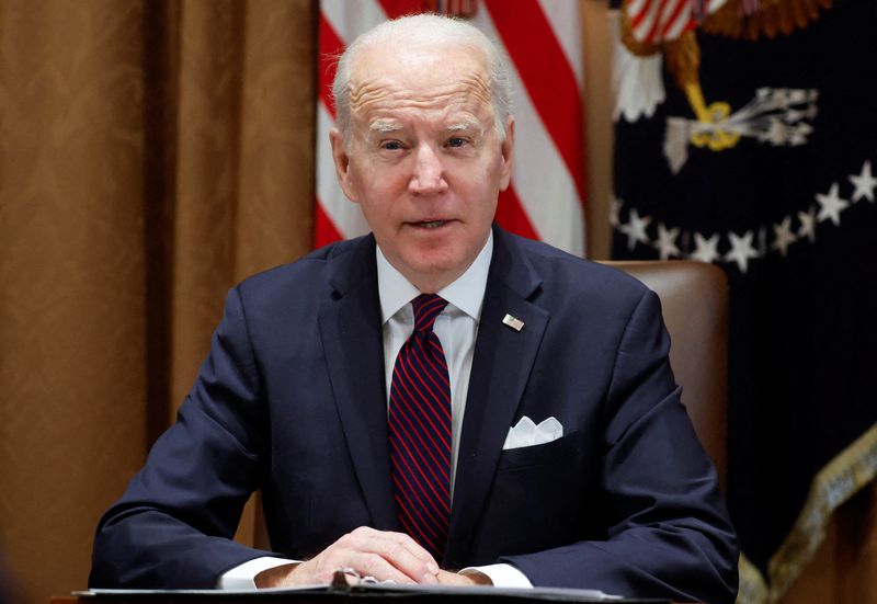 FILE PHOTO: U.S. President Biden holds a meeting with his