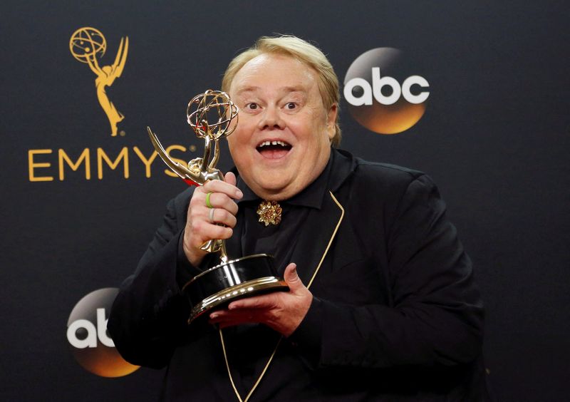 FILE PHOTO: Actor Louie Anderson poses backstage with his award