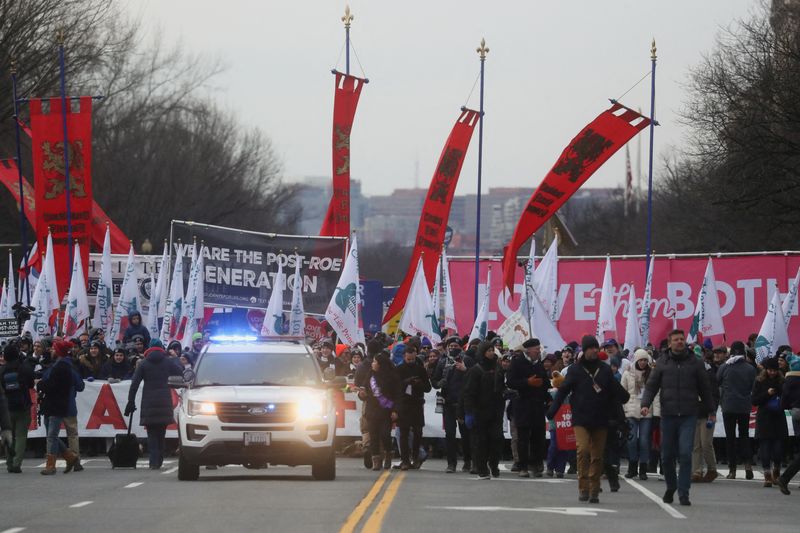 Anti-abortion activists attend the annual “March for Life”, in Washington