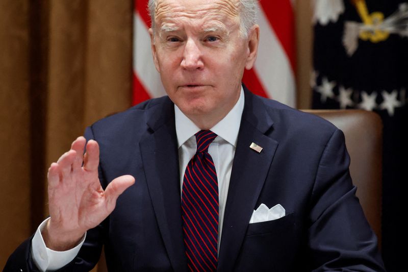 U.S. President Biden holds a meeting with his Infrastructure Implementation