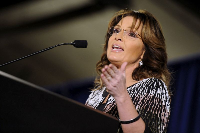 FILE PHOTO: Palin speaks at a rally endorsing U.S. Republican