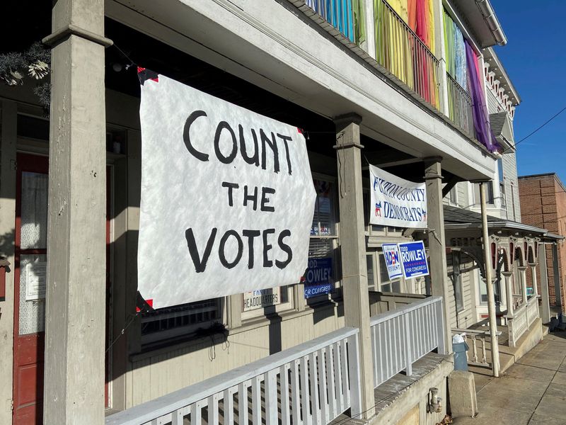 FILE PHOTO: A sign urging people to vote is seen