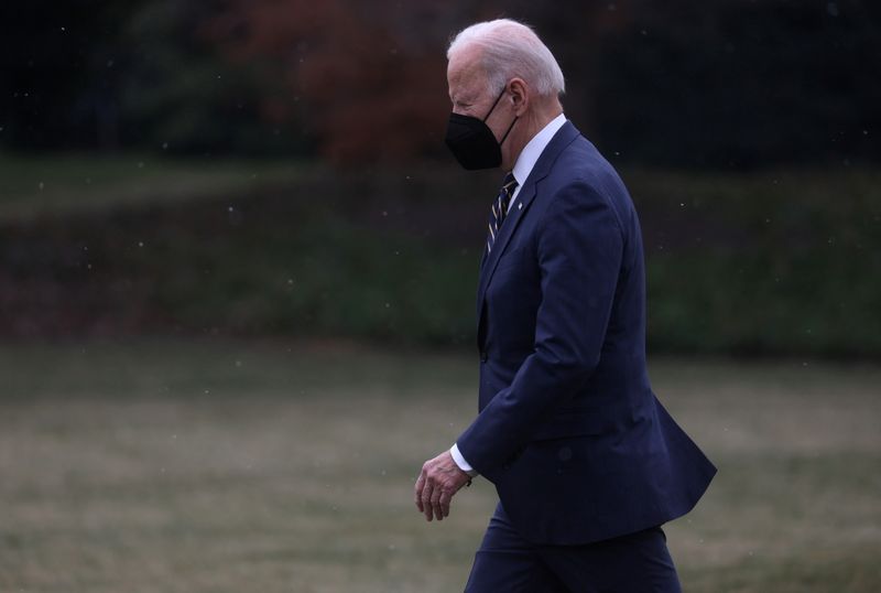 FILE PHOTO: U.S. President Biden departs the White House