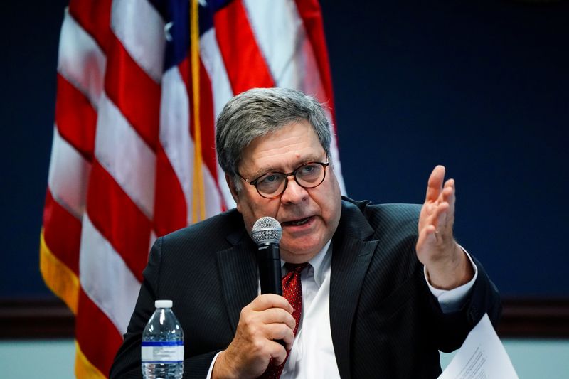 FILE PHOTO: AG Bill Barr participates in a roundtable discussion
