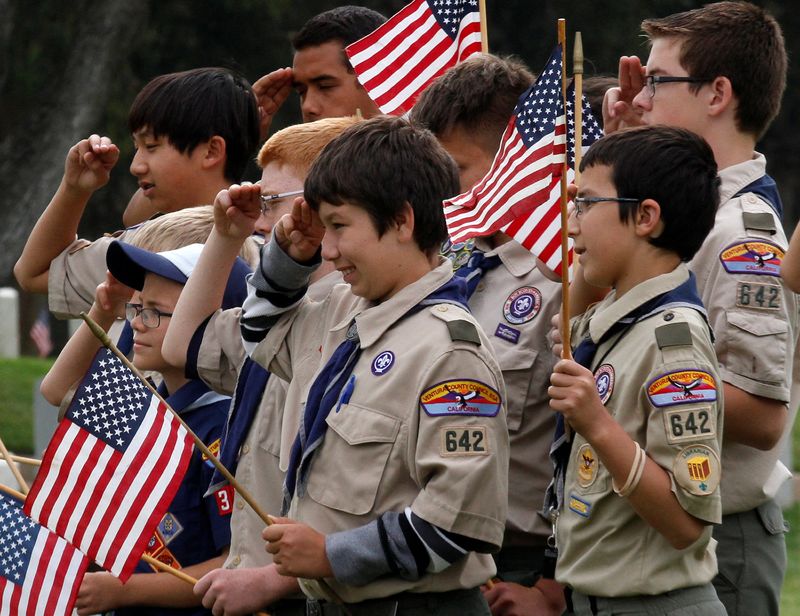 FILE PHOTO: Boy Scouts of America troop members attend a