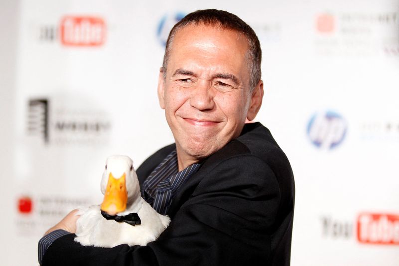 FILE PHOTO: Comedian Gilbert Gottfried arrives with a duck at