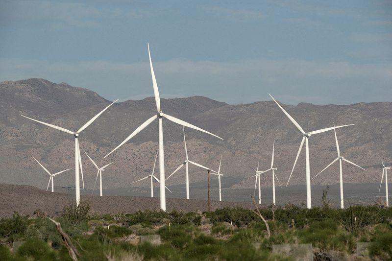 FILE PHOTO: Power-generating Siemens 2.37 megawatt (MW) wind turbines are