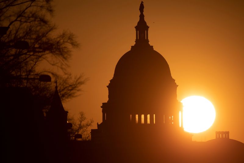 Sunrise over the U.S. Capitol ahead of former President Trump’s