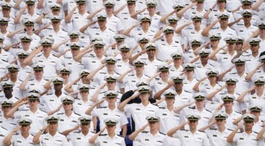 U.S. Naval Academy graduation and commissioning ceremony in Annapolis, Maryland