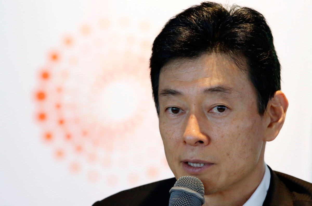 Japan’s Vice Economy Minister Yasutoshi Nishimura speaks during the Reuters