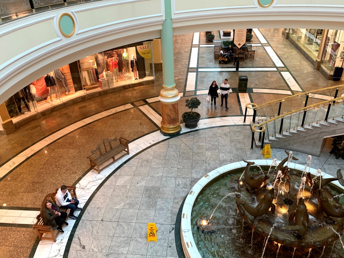 FILE PHOTO: Shoppers are seen inside a near deserted Intu