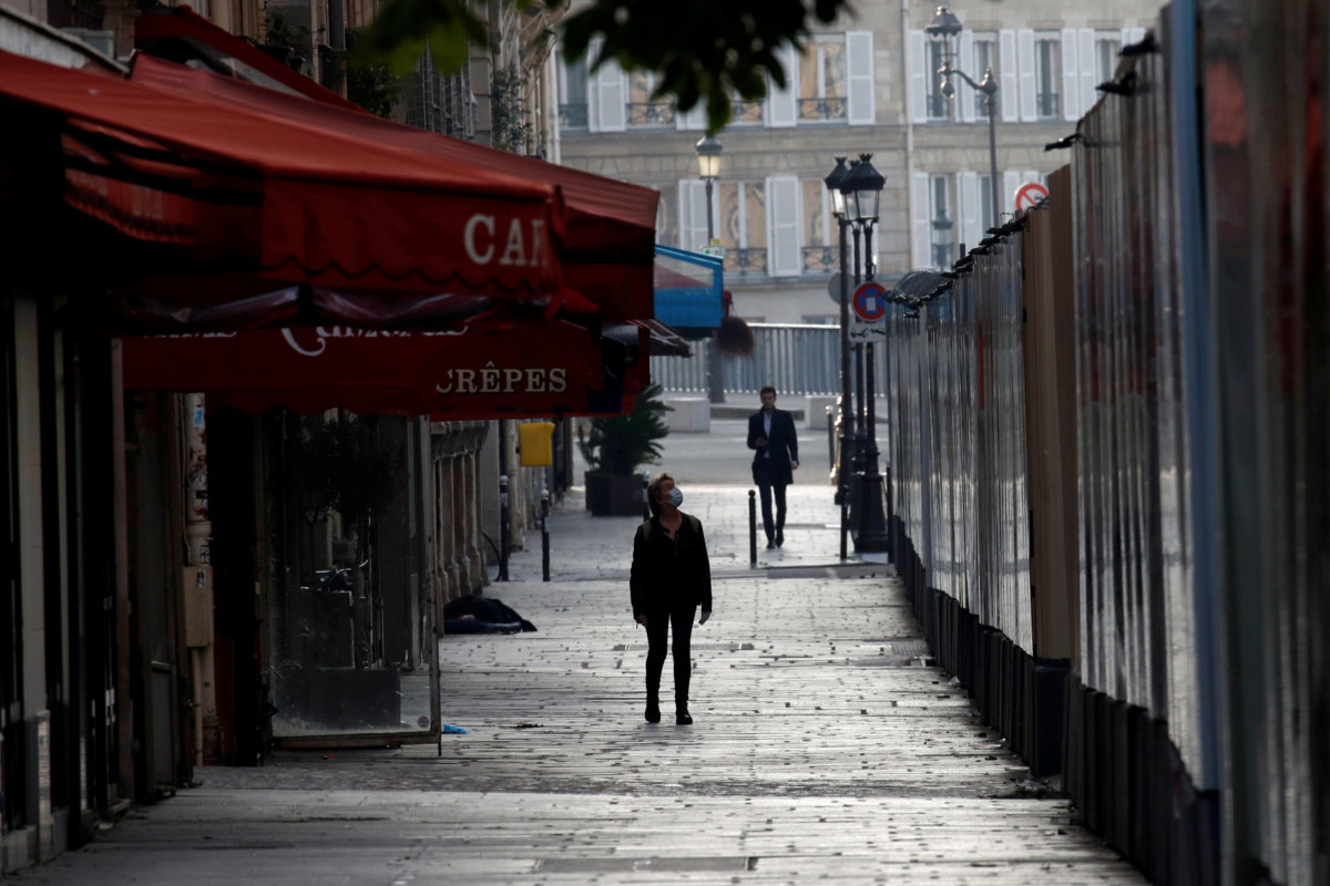 FILE PHOTO: Paris during a lockdown imposed to slow the