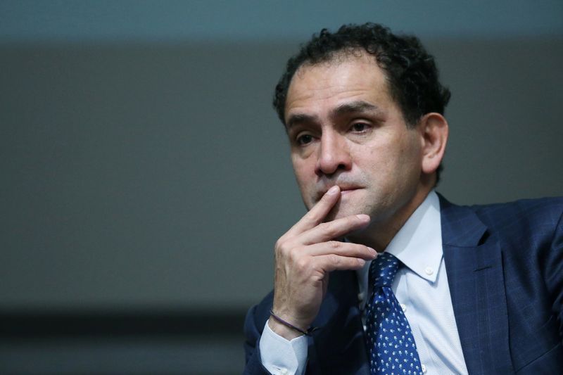 FILE PHOTO: Mexico’s Finance Minister Arturo Herrera attends the presentation