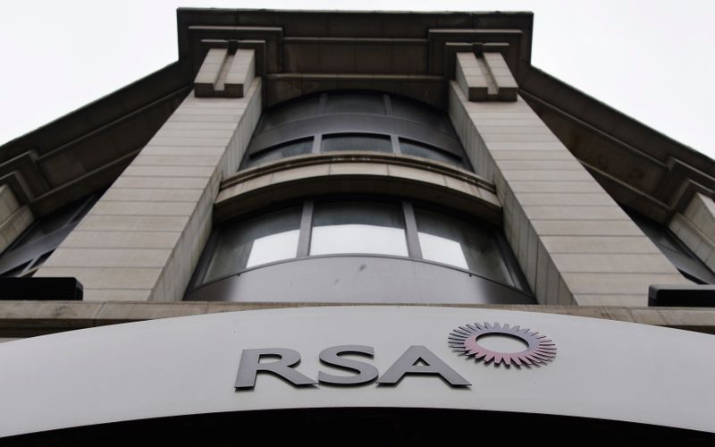 File photo of a sign of the RSA insurance company