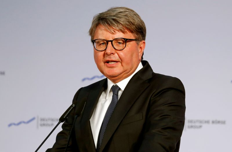 FILE PHOTO: Deutsche Boerse CEO Theodor Weimer delivers a speech