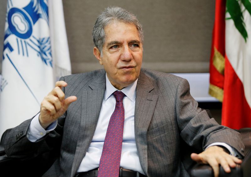 FILE PHOTO: Lebanon’s Finance Minister Ghazi Wazni gestures as he