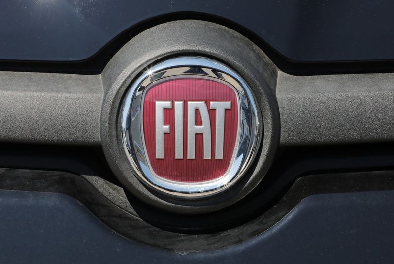 The logo of Fiat carmaker is seen in Nice
