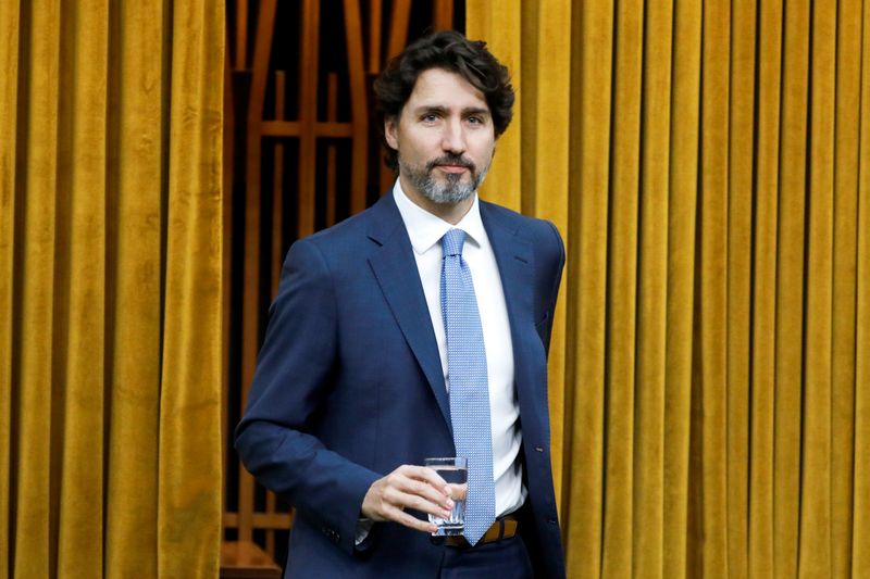 Canada’s Prime Minister Justin Trudeau arrives to a meeting of