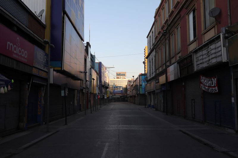 FILE PHOTO:  An empty street in a commercial sector