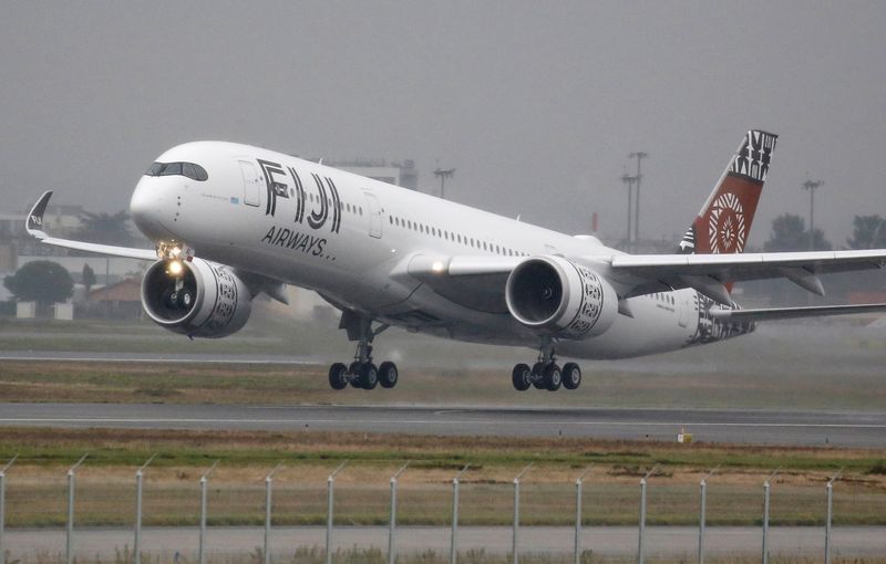 FILE PHOTO: The first Airbus A350 XWB aircraft of Fiji