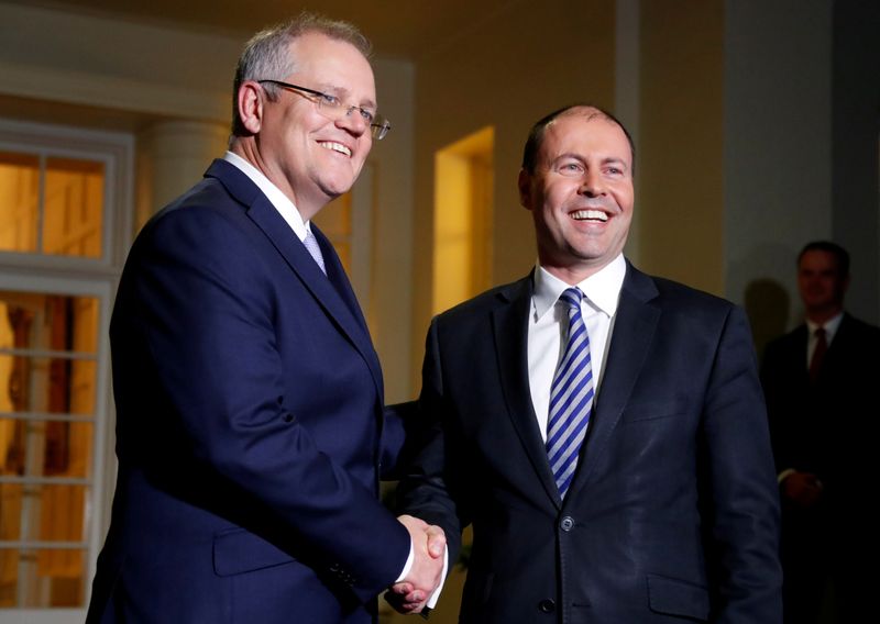 FILE PHOTO: The new Australian Prime Minister Scott Morrison shakes