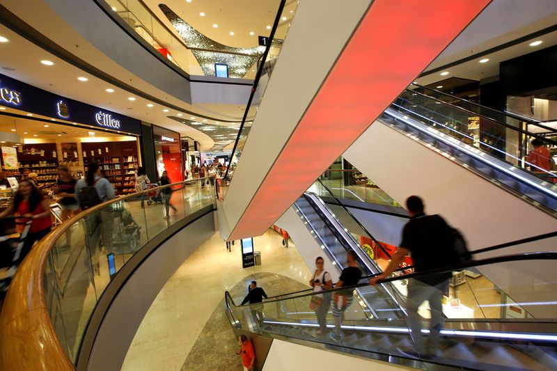 General view inside of shopping mall ‘Pasing Arcaden’ in Munich