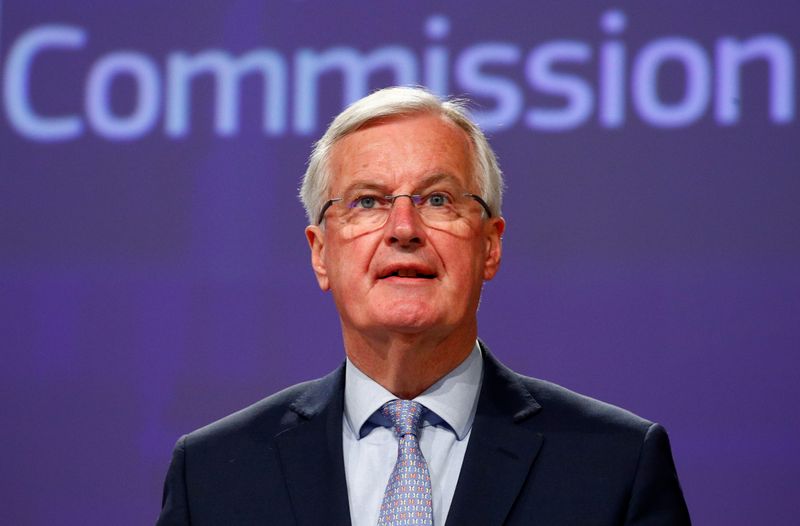 EU Brexit negotiator Michel Barnier gives a news conference in