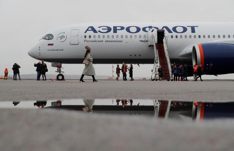 Aeroflot presents its first Airbus A350-900 at Sheremetyevo International Airport