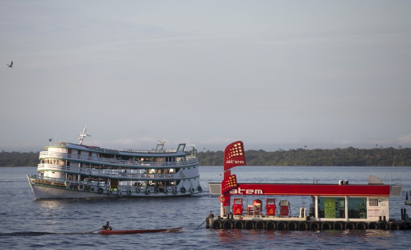 A floating gas station for small and medium vessels is
