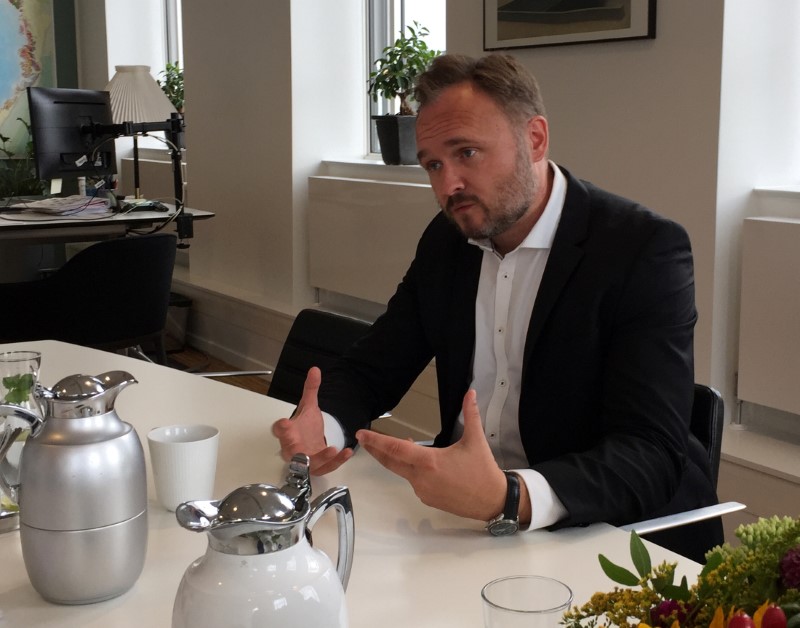 Denmark’s Climate and Energy Minister Jorgensen speaks during an interview