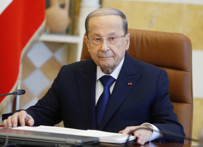 FILE PHOTO: Lebanon’s President Michel Aoun attends the cabinet meeting