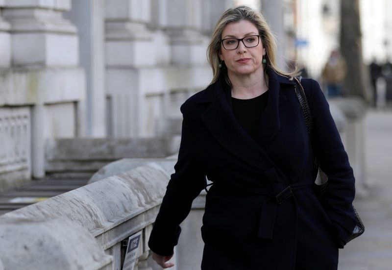 British MP Penny Mordaunt arrives for a meeting to address