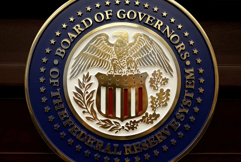 FILE PHOTO: The seal for the Board of Governors of
