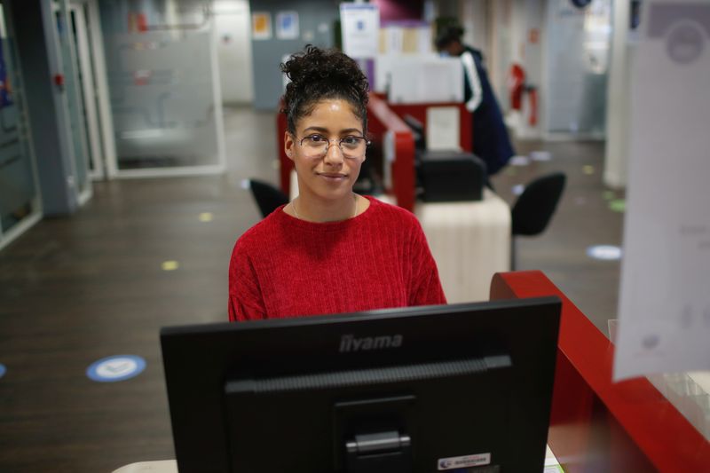 Armelle Bahrouni, a 23 years old job seeker poses at
