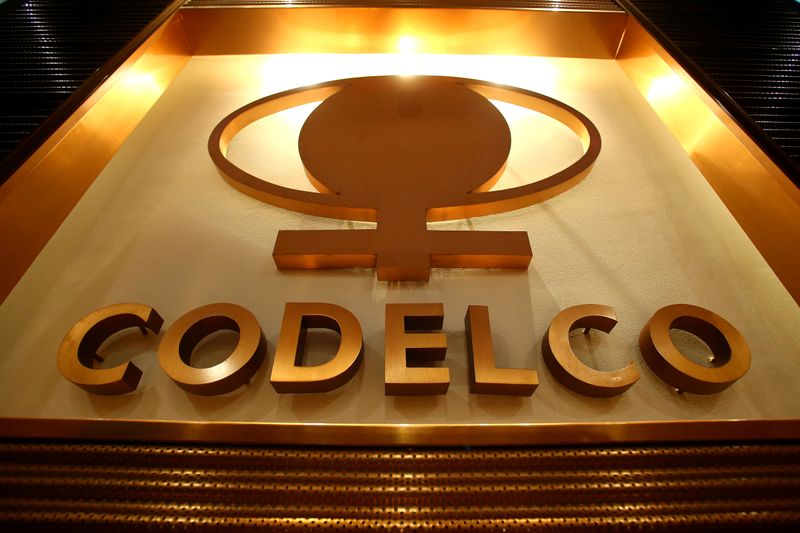 The logo of Codelco, the world’s largest copper producer, is
