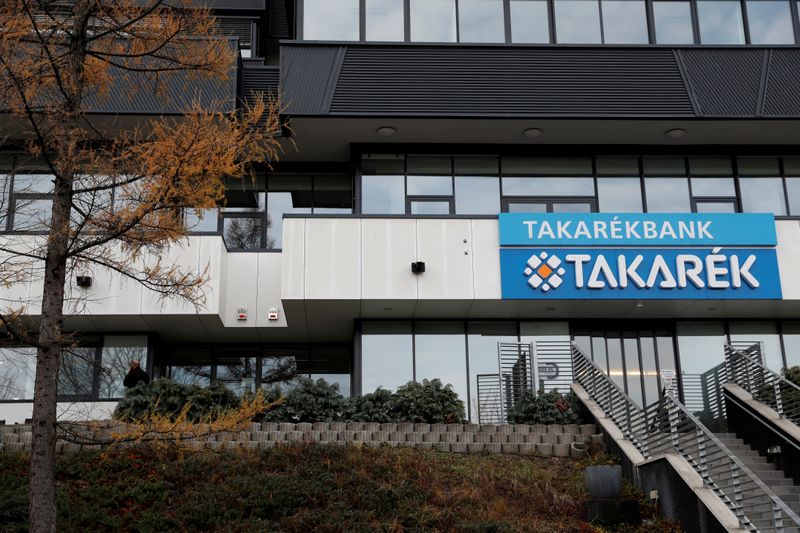 FILE PHOTO: The headquarters of Hungary bank group Takarek is