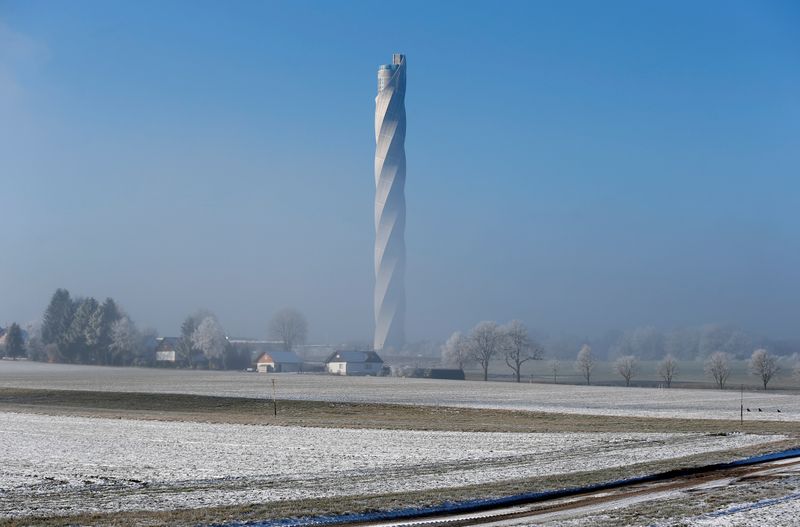 FILE PHOTO: Thyssenkrupp’s elevator test tower is pictured in Rottweil